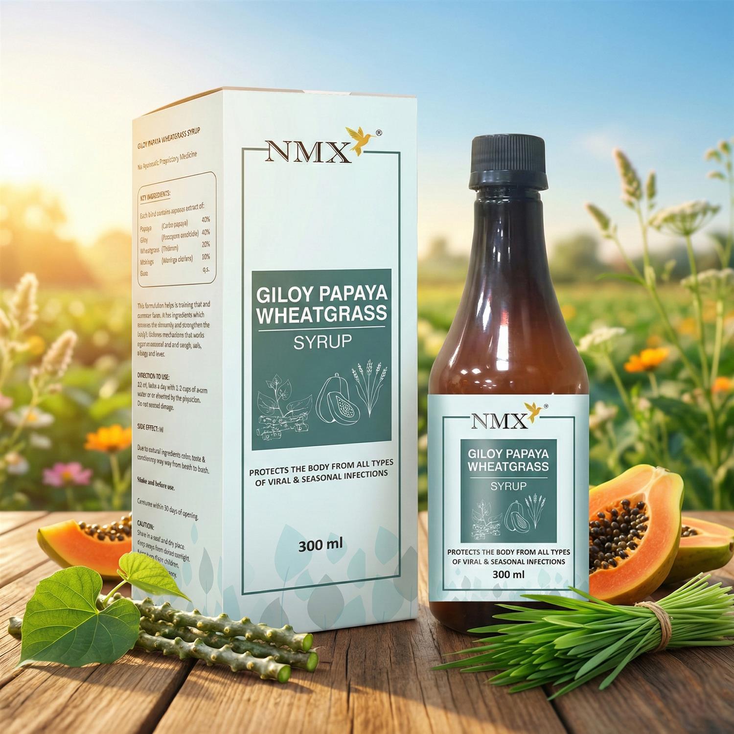 GILOY PAPAYA WHEATGRASS SYRUP